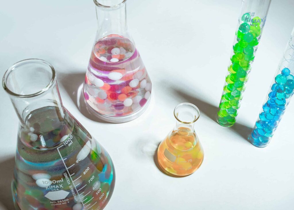 laboratory test tubes and glass containers