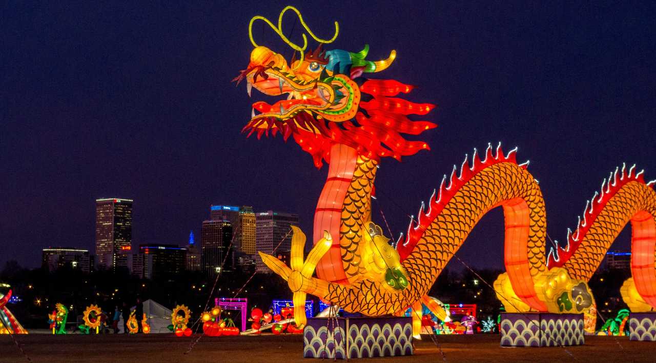 huge glowing chinese paper dragon - import cosmetics china to eu