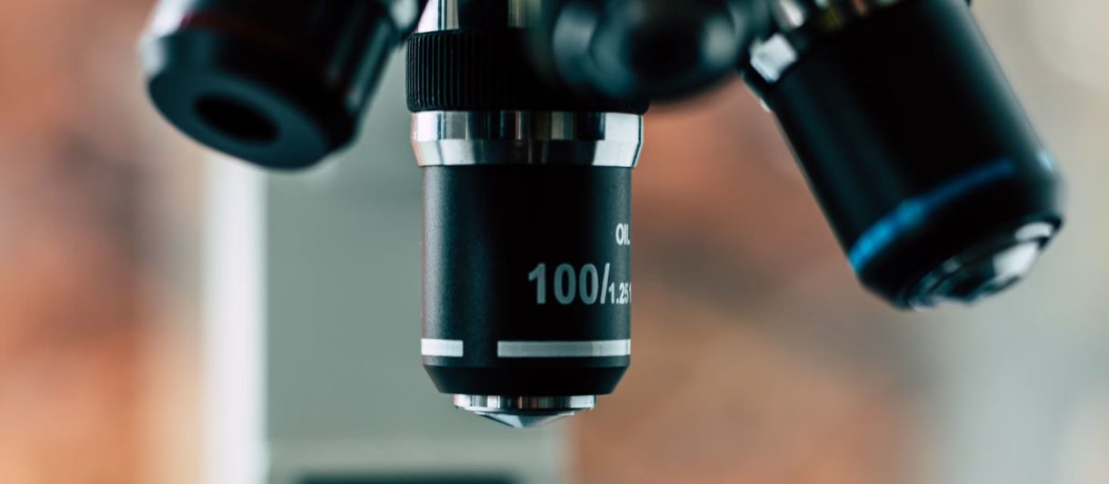closeup image of a microscope - nanomaterials in cosmetics