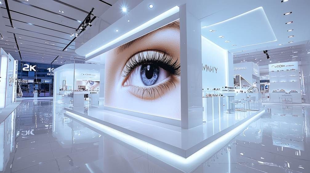 Image of the shiny interior of the Cosmoprof North America cosmetic exhibition